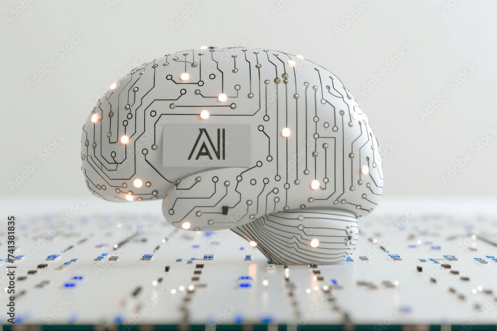 Aufkleber ai brain chip ai companies. artificial intelligence digital marketing mind ml axon. semiconductor da