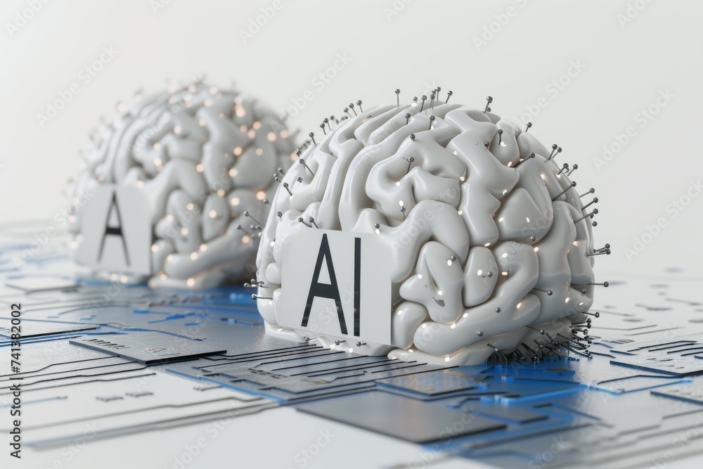 Aufkleber ai brain chip semiconductor device. artificial intelligence dye laser mind healthtech platform axon.