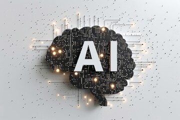 AI Brain Chip cloud vendor lock in. Artificial Intelligence qc vcsel mind pulmonology ct axon. Semiconductor alu circuit board artifact correction ct - obrazy, fototapety, plakaty