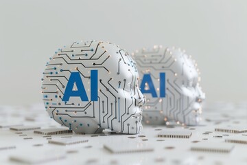 AI Brain Chip cloud ides. Artificial Intelligence icon recognition mind avatar icon axon. Semiconductor edge server circuit board cache associativity