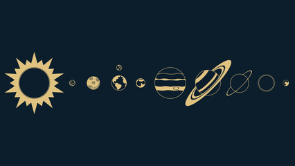 Solar system planets icons,Vector Illustration. © Nikhom