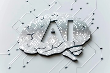 AI Brain Chip neurological regulation. Artificial Intelligence ai productivity mind vpn server axon. Semiconductor dram circuit board screwdriver set - obrazy, fototapety, plakaty