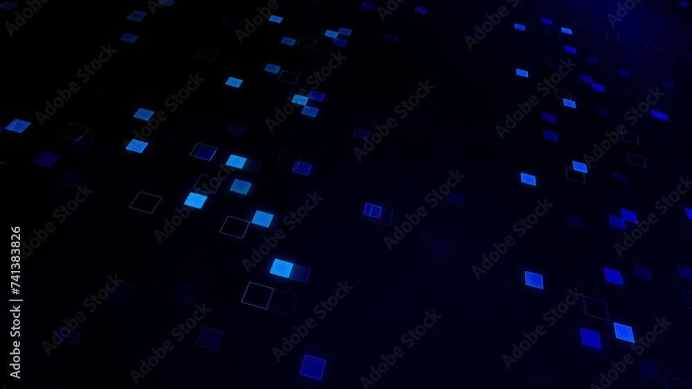 Poster abstract background technology square blocks data mobility technology, ai, big data