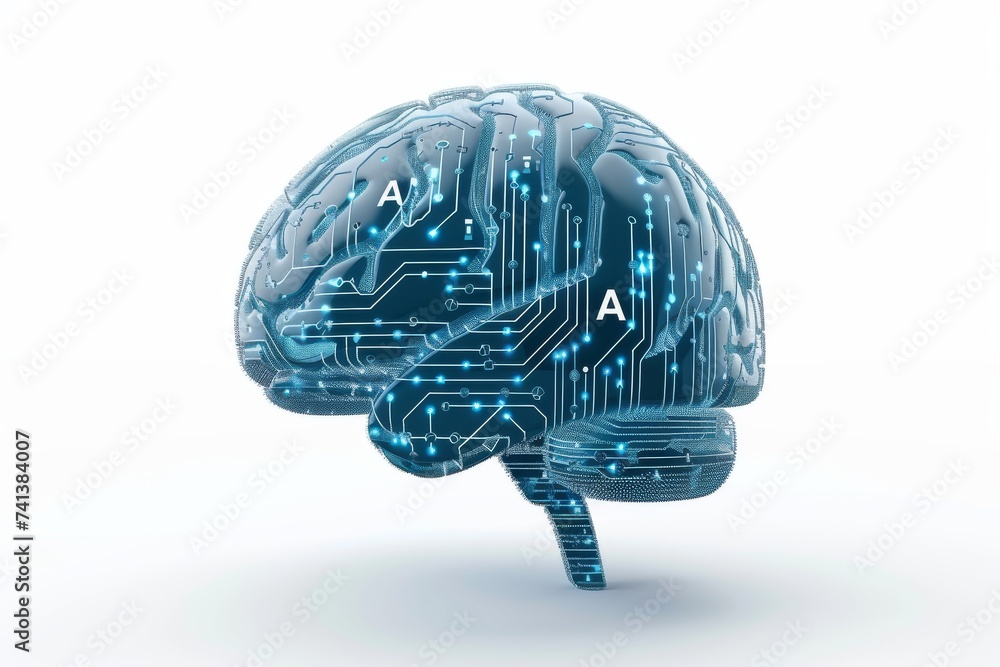 Poster ai brain chip problem solving. artificial intelligence inhibitory synapse mind prospects axon. semic