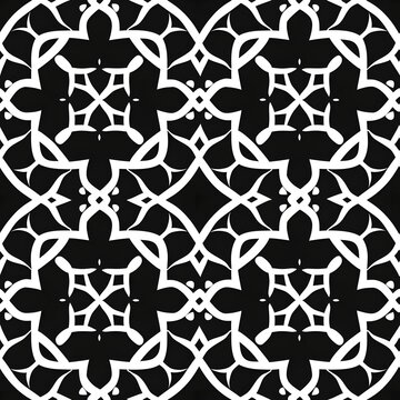 black and white tessellated arabesc pattern