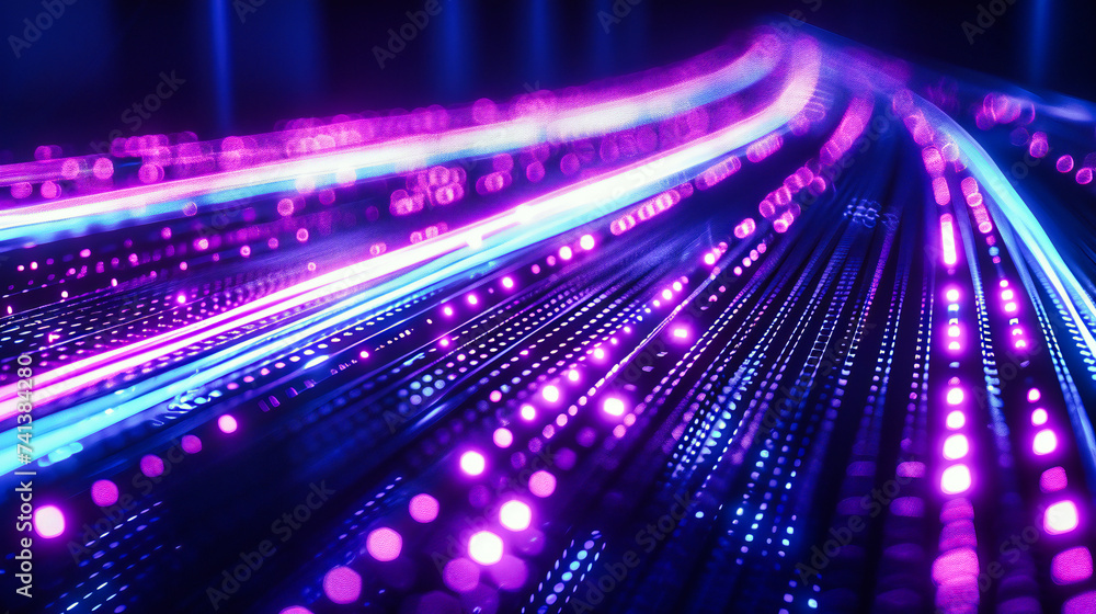 Poster glowing digital network and futuristic blue light, abstract technology background with a dynamic and