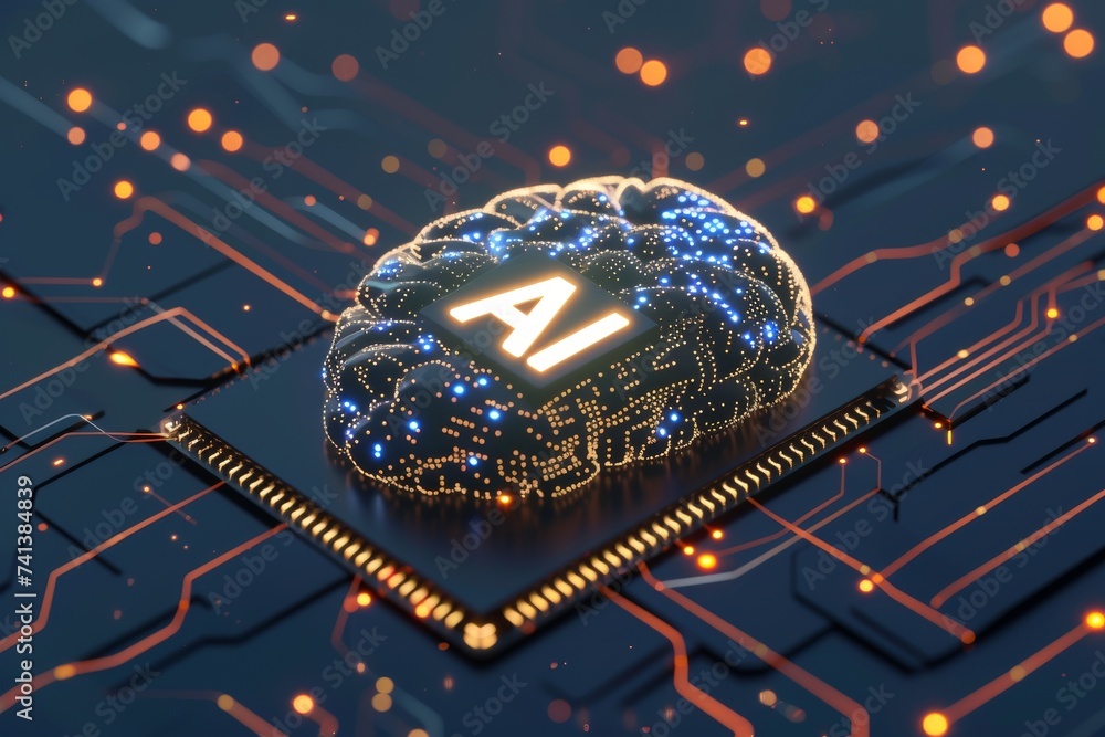 Poster ai brain chip hrm. artificial intelligence neurostimulation devices mind self development axon. semi