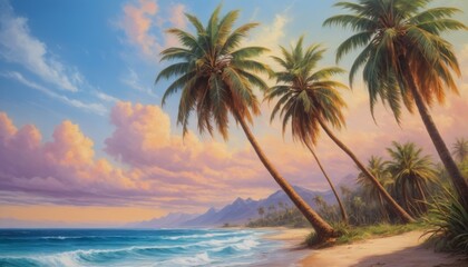Sunset Paradise: Tropical Beach Landscape