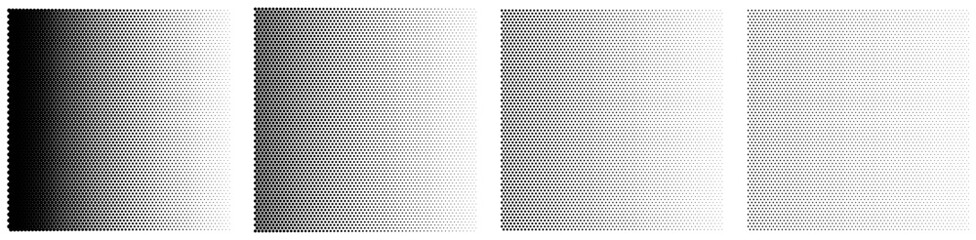 TRAMES VECTORIELLES. Dégradés de demi-teintes avec points parfaitement ronds. 4588 points par carré - obrazy, fototapety, plakaty