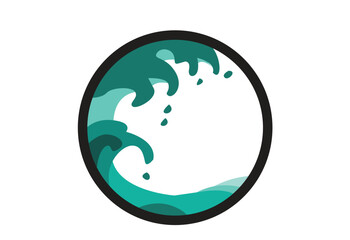 Tsunami or tidal wave concept. Editable Clip Art.