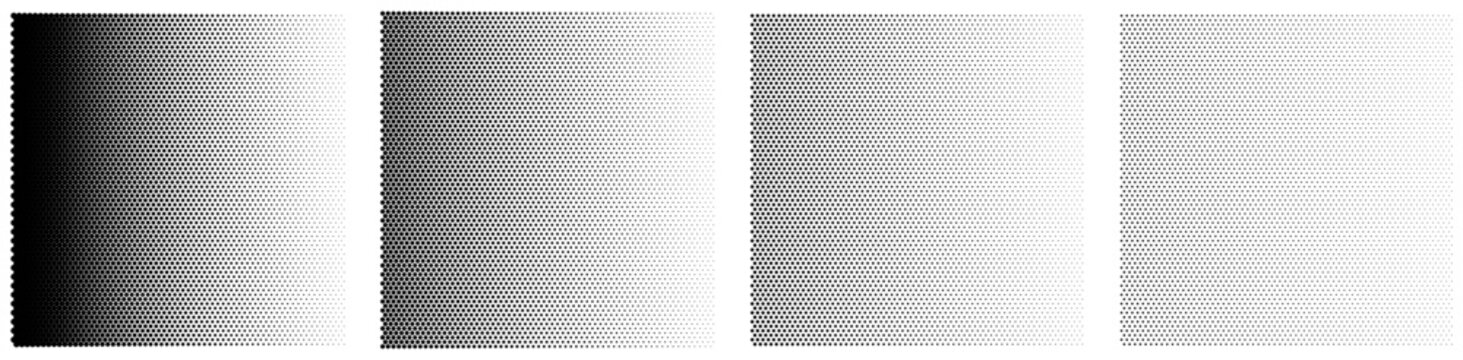 TRAMES VECTORIELLES. Dégradés de demi-teintes avec points parfaitement ronds. 4588 points par carré