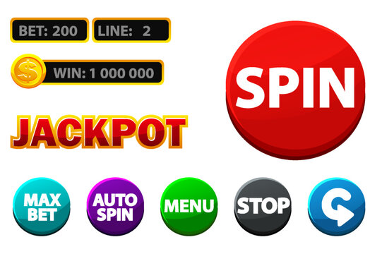Set of buttons for luck slots machine.