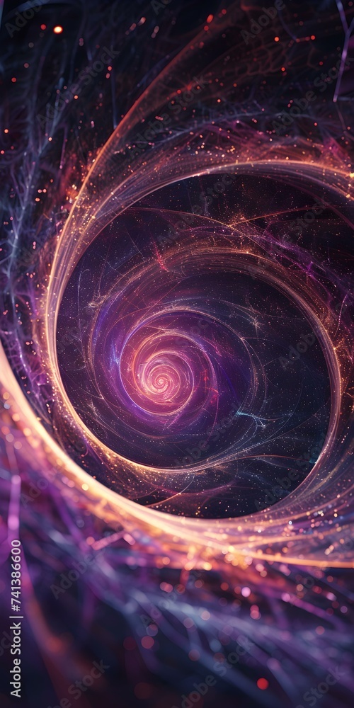 Poster quantum tunneling visualization minimalist background for cellphone mobile phone. concept quantum tu