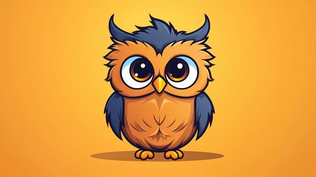 Cute Owl With Cartoon Icon Illustration 