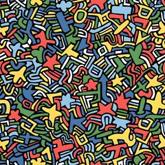 Obraz premium simple, seamless pattern, colorful doodle pattern.