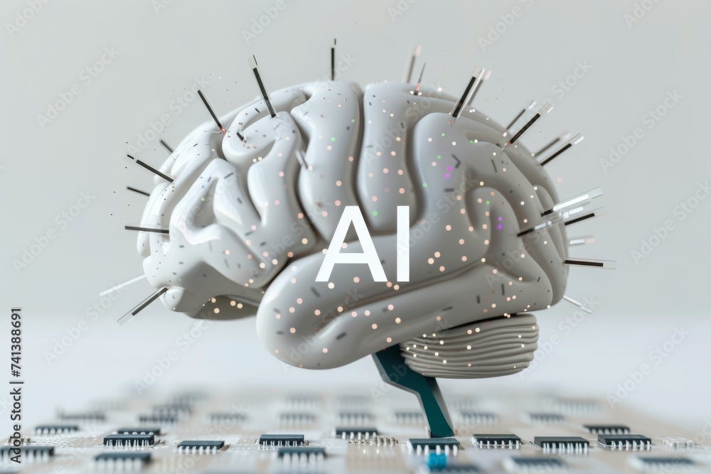 Poster ai brain chip data lake. artificial intelligence informatics evaluation mind alphazero axon. semicon