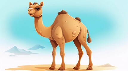 Cute camel With Cartoon Icon Illustration