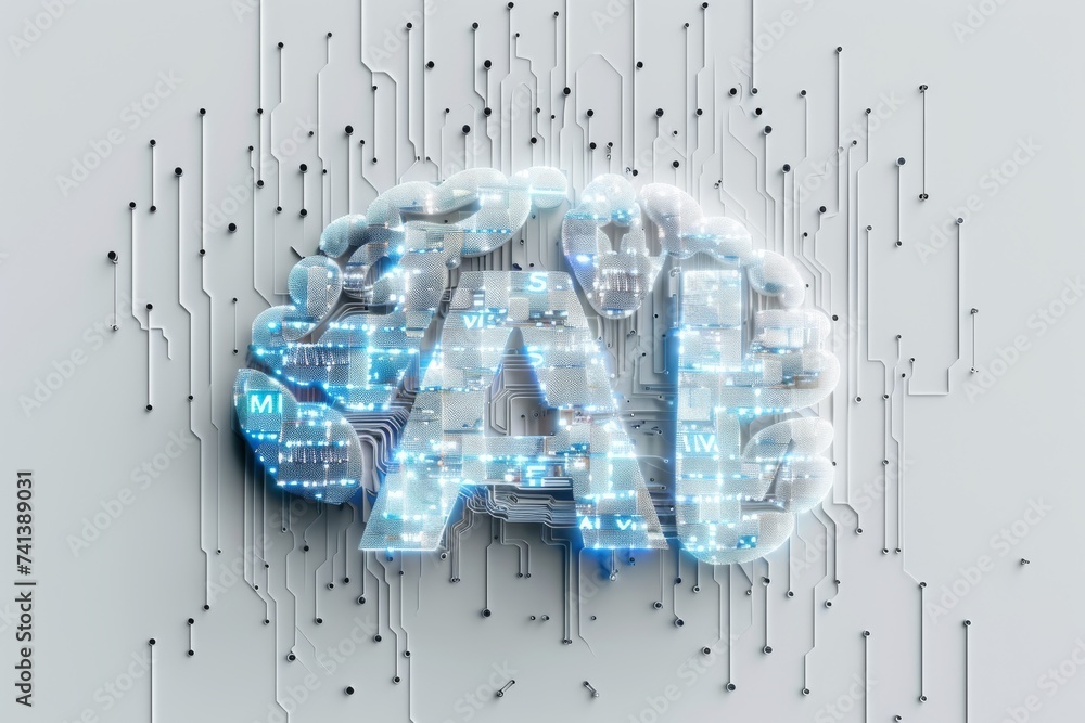 Poster ai brain chip information science. artificial intelligence pcb documentation mind ltp axon. semicond