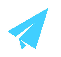 シンプルな水色の紙飛行機