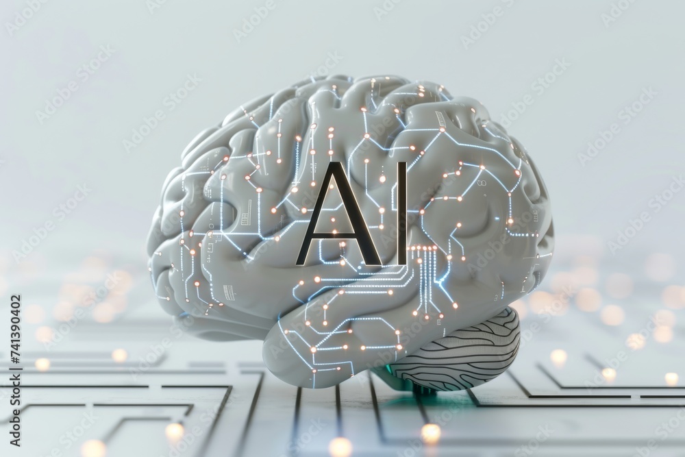 Aufkleber ai brain chip brainwave navigation. artificial intelligence anandamide mind mental processing axon. 