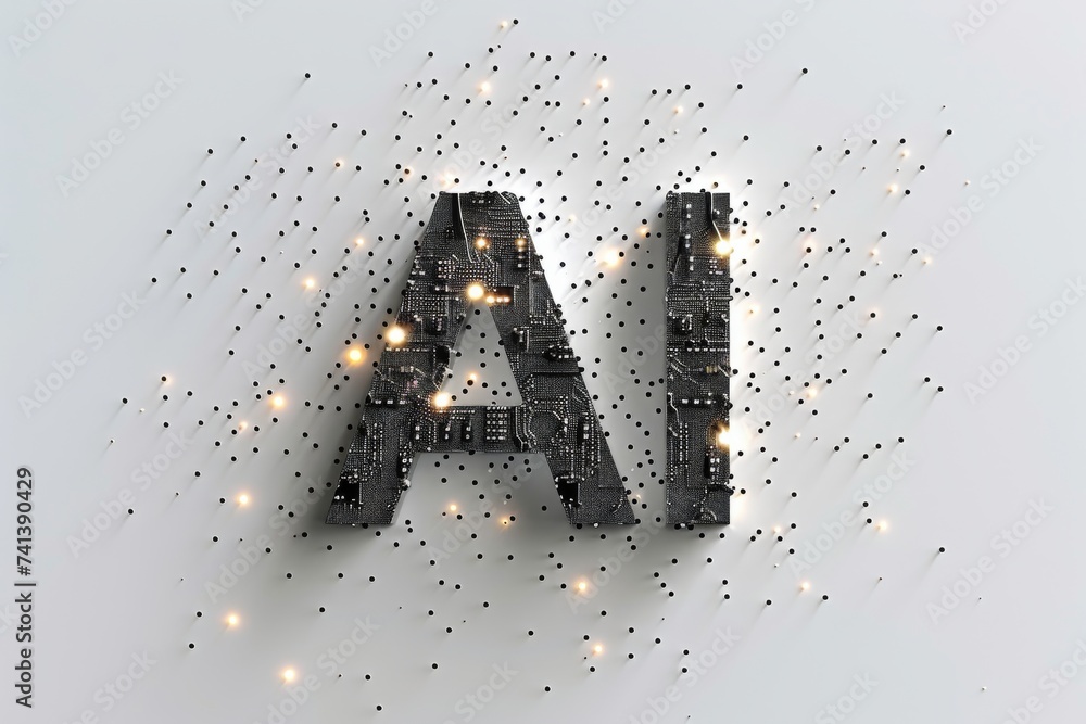 Aufkleber ai brain chip mental resilience. artificial intelligence tms mind visual perception axon. semiconduc