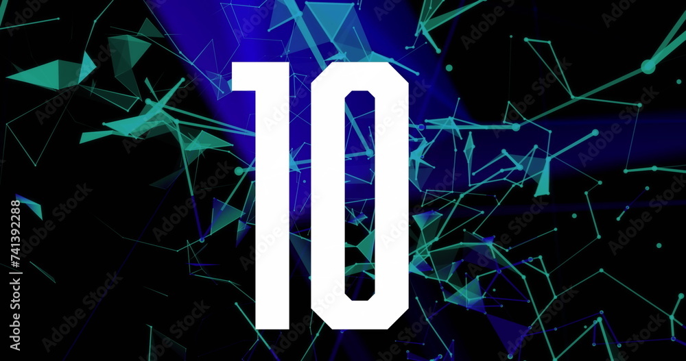 Poster image of numbers and networks of connections on interface