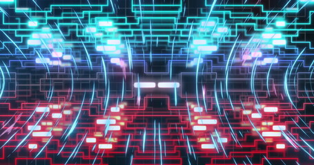 Image of data processing over computer circuit board