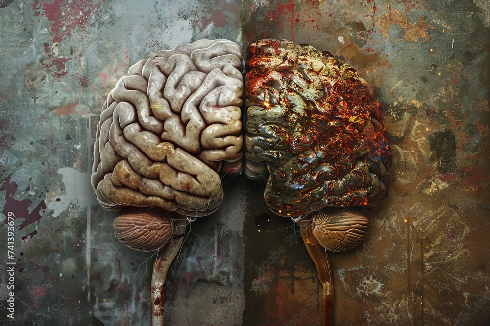 Aufkleber ai brain chip retrieval. artificial intelligence structural connectivity mind machine vision axon. s