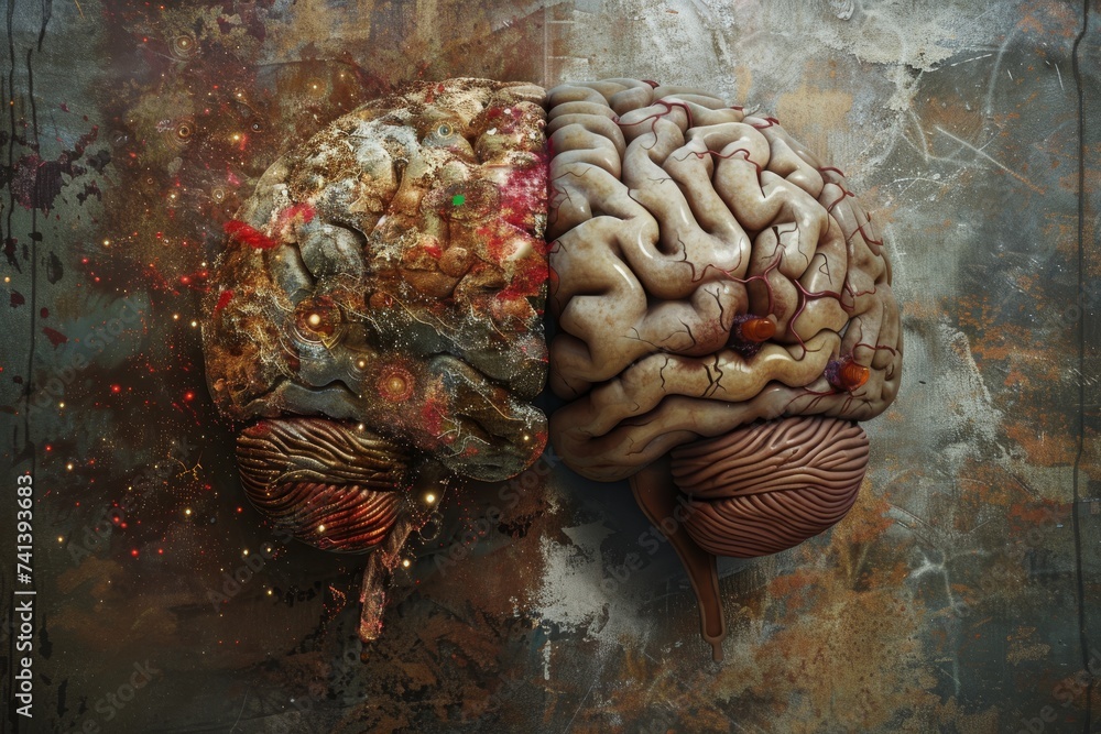 Poster ai brain chip social media. artificial intelligence gene expression mind brain skills axon. semicond