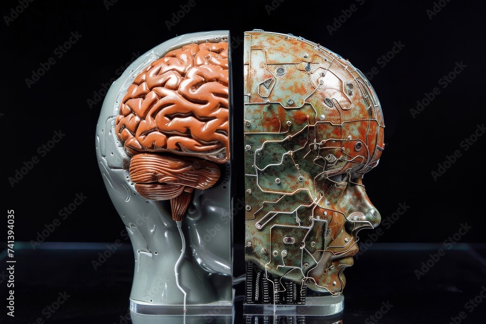 Aufkleber ai brain chip stdp. artificial intelligence neuronal membrane potential mind oxytocin axon. semicond