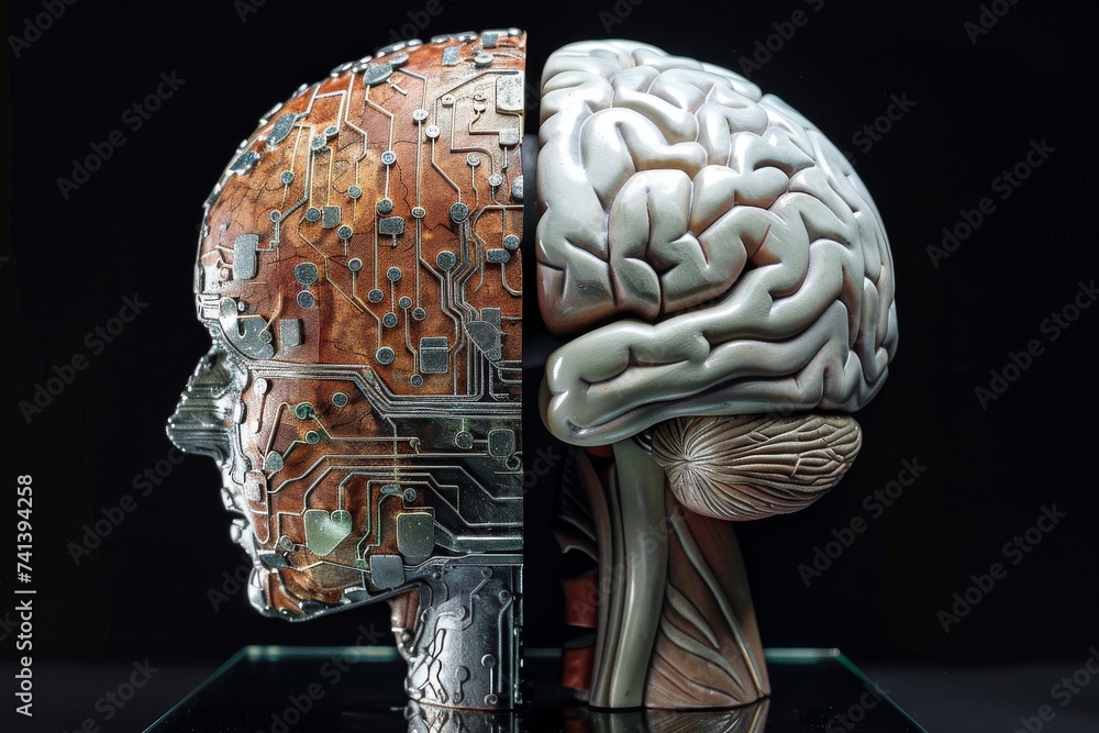 Poster ai brain chip occipital lobe. artificial intelligence normalization mind quantum networking axon. se