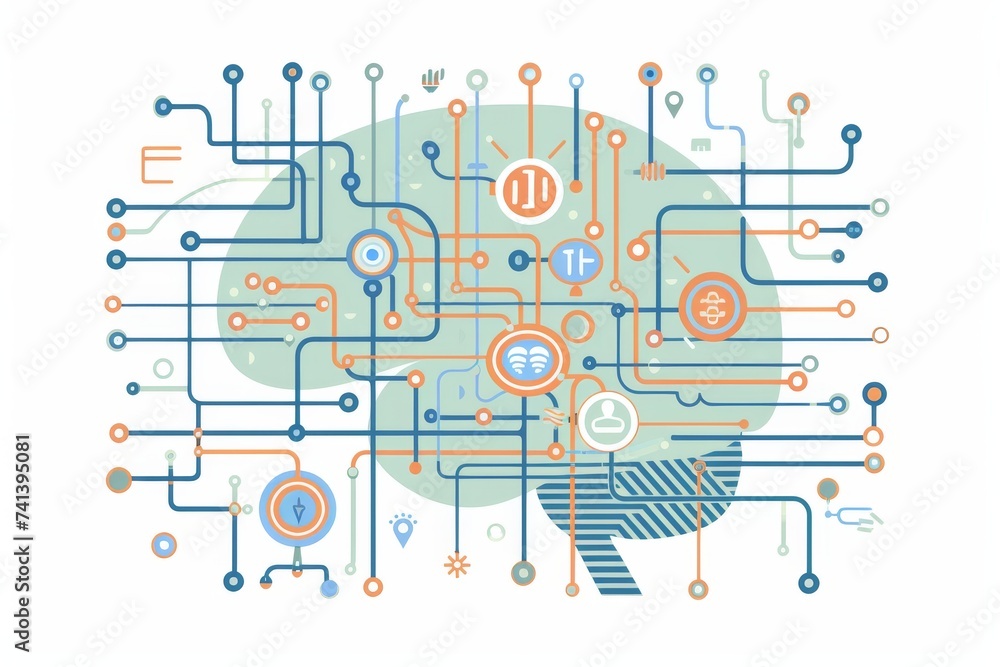 Aufkleber ai brain chip fpu. artificial intelligence silicon nitride mind data modeling axon. semiconductor ma
