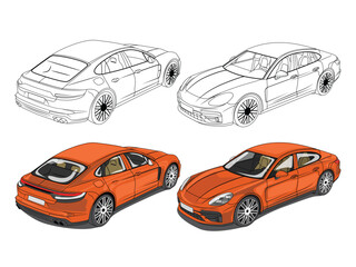 set of cars vector 