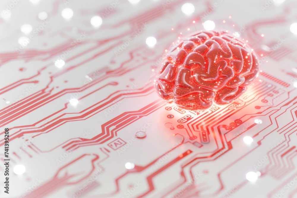 Aufkleber ai brain chip semiconductor economics. artificial intelligence knowledge distillation mind public cl