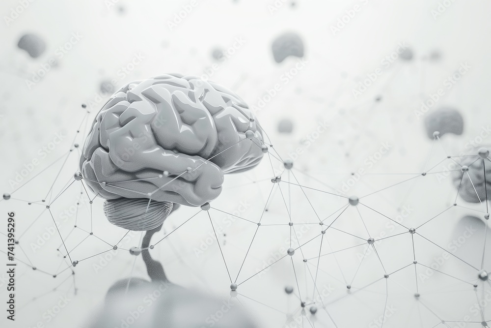 Aufkleber ai brain chip neuroethics. artificial intelligence icon format mind face recognition axon. semicondu
