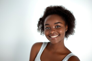 beautiful young african american posing in front of the camera