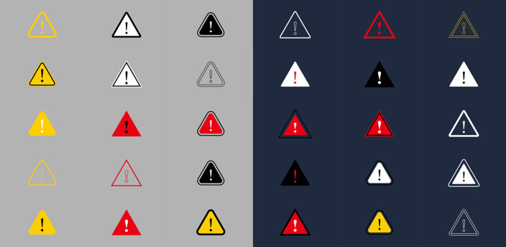Warning icon. The attention icon, logo, web, ui Danger symbol. Alert icon sets. Vector illustration