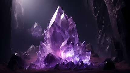 Crystals on background with copy space