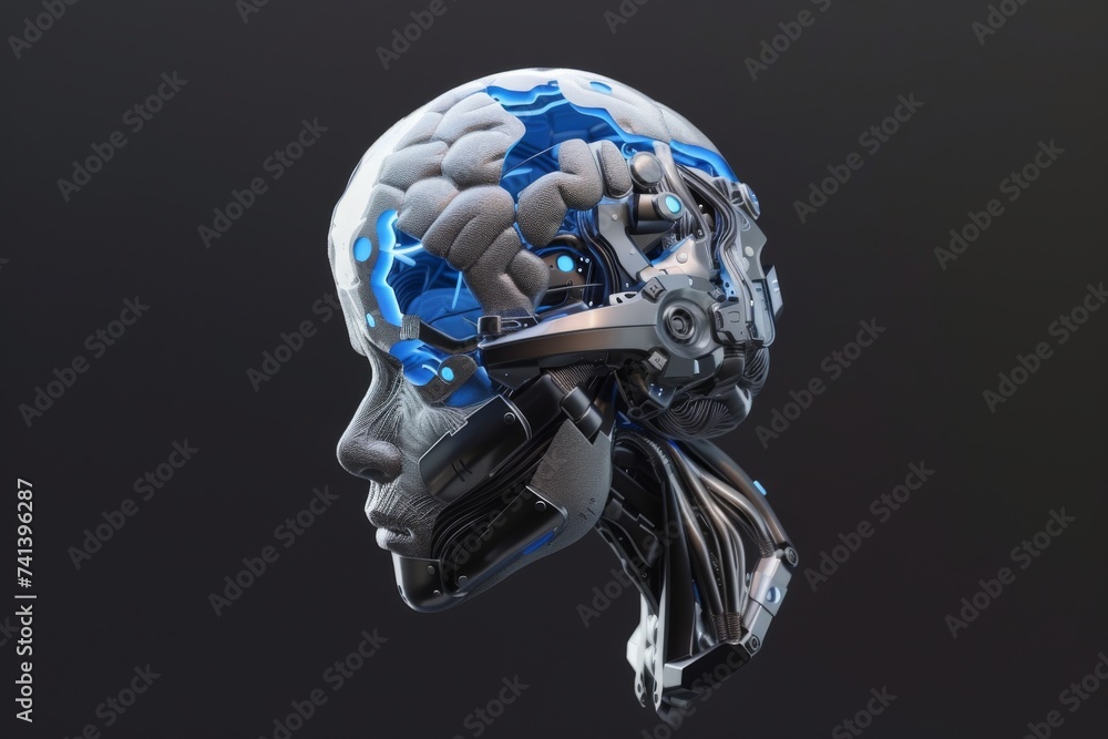 Aufkleber ai brain chip optometry. artificial intelligence ipsp mind maintenance rehearsal axon. semiconductor