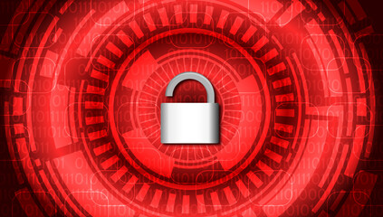Cybersécurité avec Cadenas Ouvert - Rouge