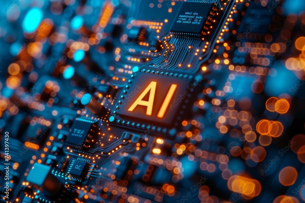 Poster ai brain chip icon set. artificial intelligence visual storytelling mind voltage regulators axon. se