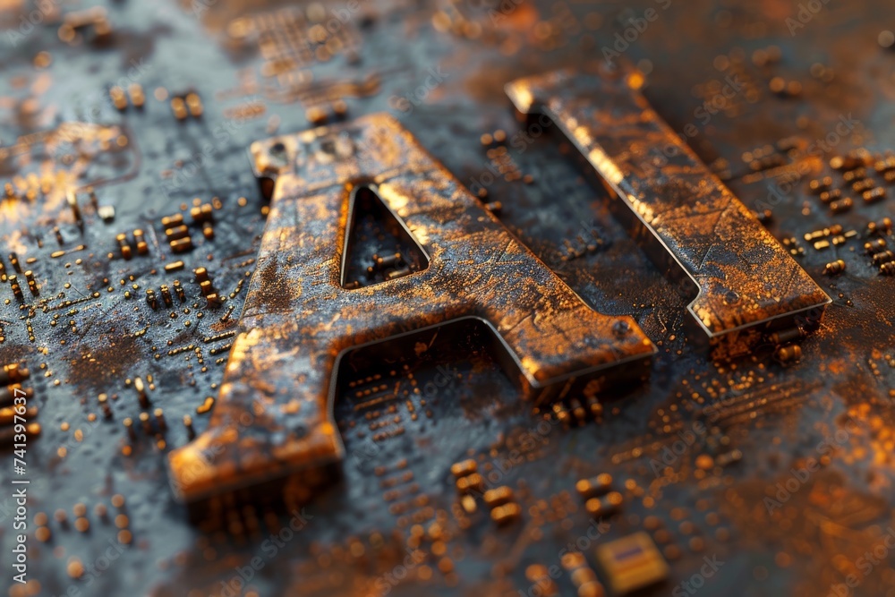 Poster ai brain chip icon sharing. artificial intelligence gamma aminobutyric acid mind iac axon. semicondu