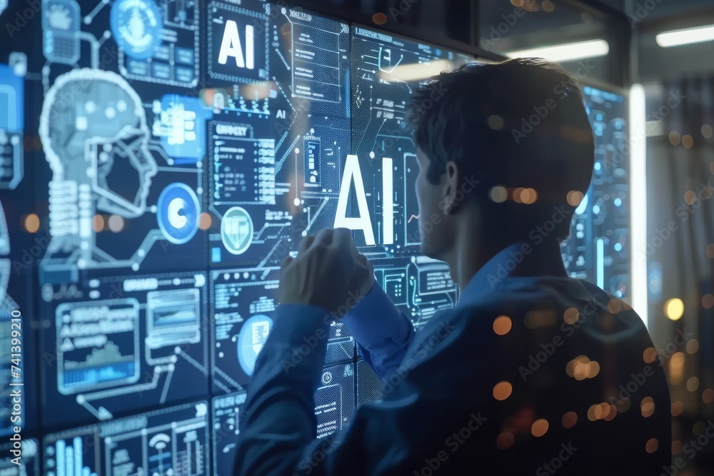 Aufkleber ai brain chip ai policy. artificial intelligence iv iv semiconductors mind e commerce axon. semicond