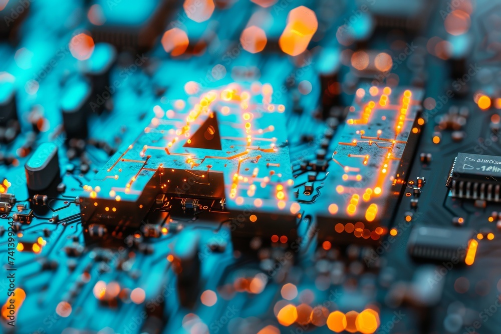 Aufkleber ai brain chip ssd. artificial intelligence neurotechnology adoption mind metacognition axon. semicon