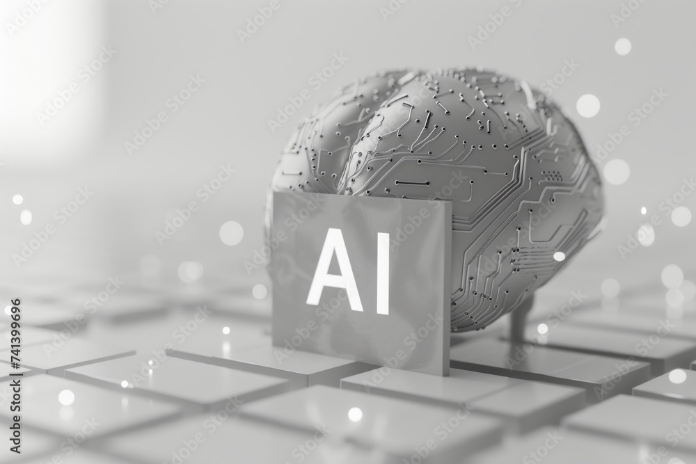 Aufkleber ai brain chip vital signs monitoring. artificial intelligence salience network mind dennard scaling 