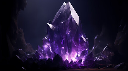 Crystals on background with copy space