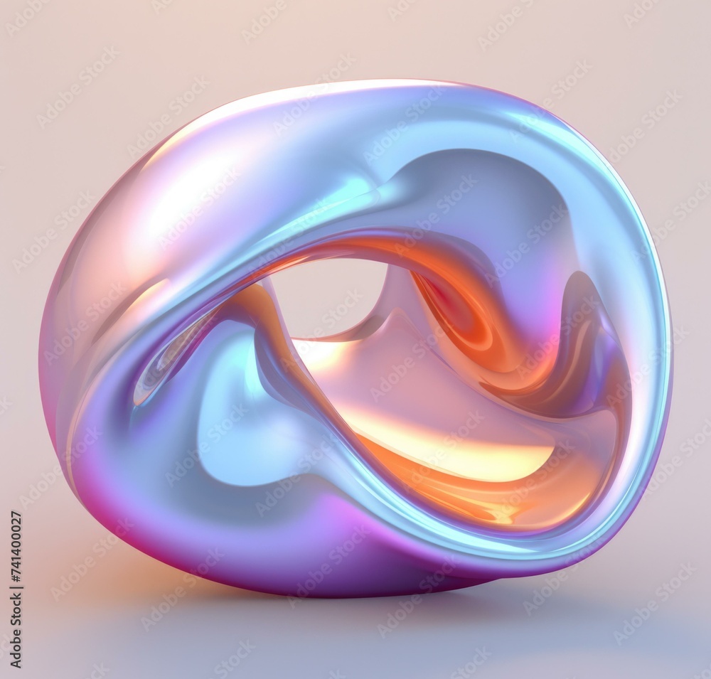 Poster a shiny object with a curved shape. generative ai.