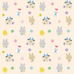 kid easter hand drawn seamless pattern for fabric textiles clothing wrapping paper cove banner home decor cute pattern backgrounds Vector illustration