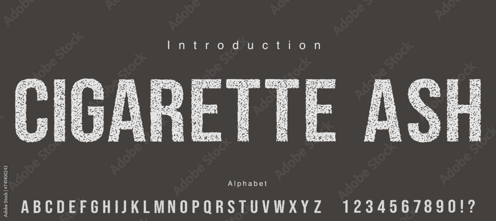 Poster textured rough vector font. bold alphabet capital font with number.