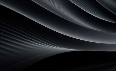 Black and white abstract background with waves. Generative AI.